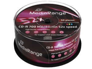 MediaRange  CD-R 52x 700MB Print Cake50