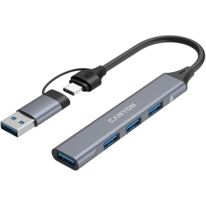 CANYON hub DS-02 4in1 USB-A/C Grey