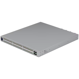 Ubiquiti network switch ECS-48-PoE-EU Enterprise-grade 48-port, Layer 3 Etherlighting PoE+++ switch with high-capacity 10 GbE RJ45 and 25G SFP28 connections for high availability system design; (32) 10 GbE, (16) 2.5 GbE ports, all PoE+++ (90W capabl)