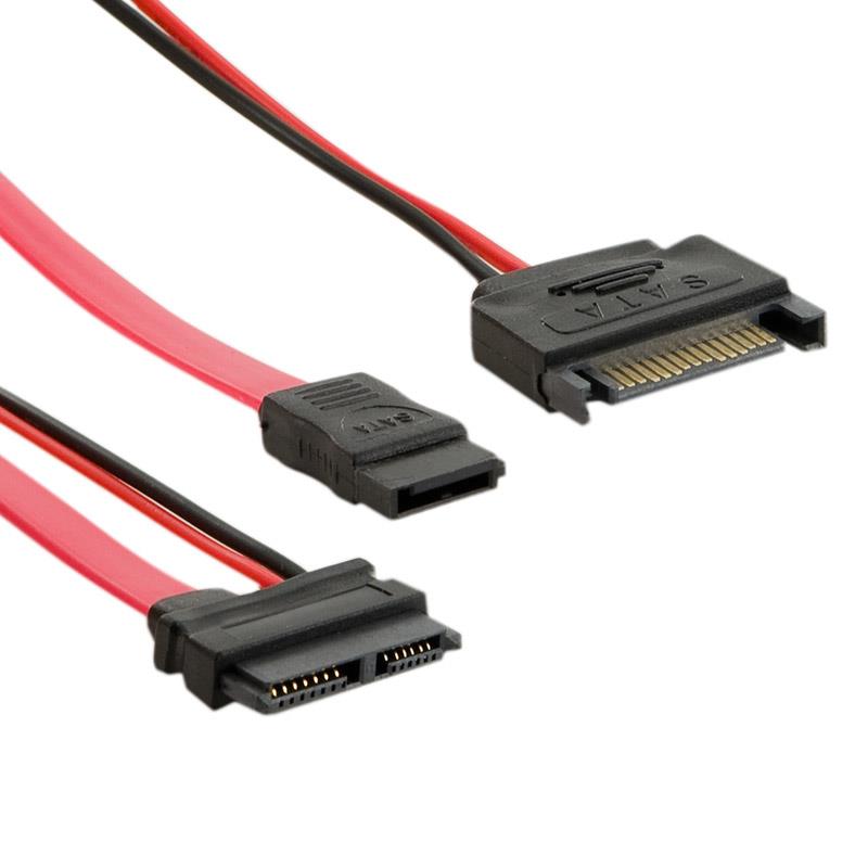 ▷ 4World Cablu | SATA 3 | 13pin SATA Slimline (F) - 7pin SATA (F) & 15pin  SATA (M) - PcBit.ro - PcBit Electronics