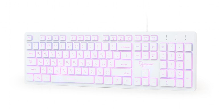 ▷ Tastatura Cu Fir Gembird 3-color multimedia, RU layout, Iluminata, Led  Violet, Alba - PcBit.ro - PcBit Electronics