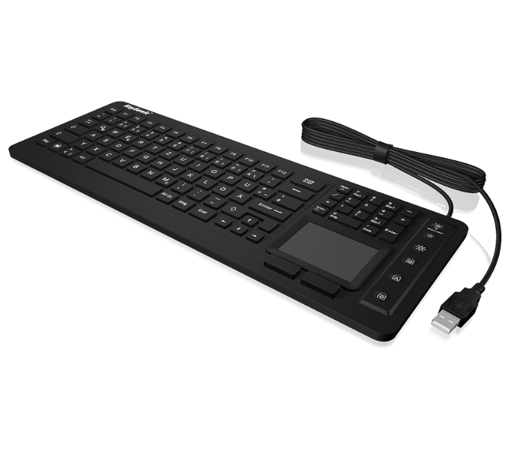 ▷ Tastatura Cu Fir IcyBox KeySonic Waterproof, Touchpad, USB, industrial  IP68, Neagra - PcBit.ro - PcBit Electronics