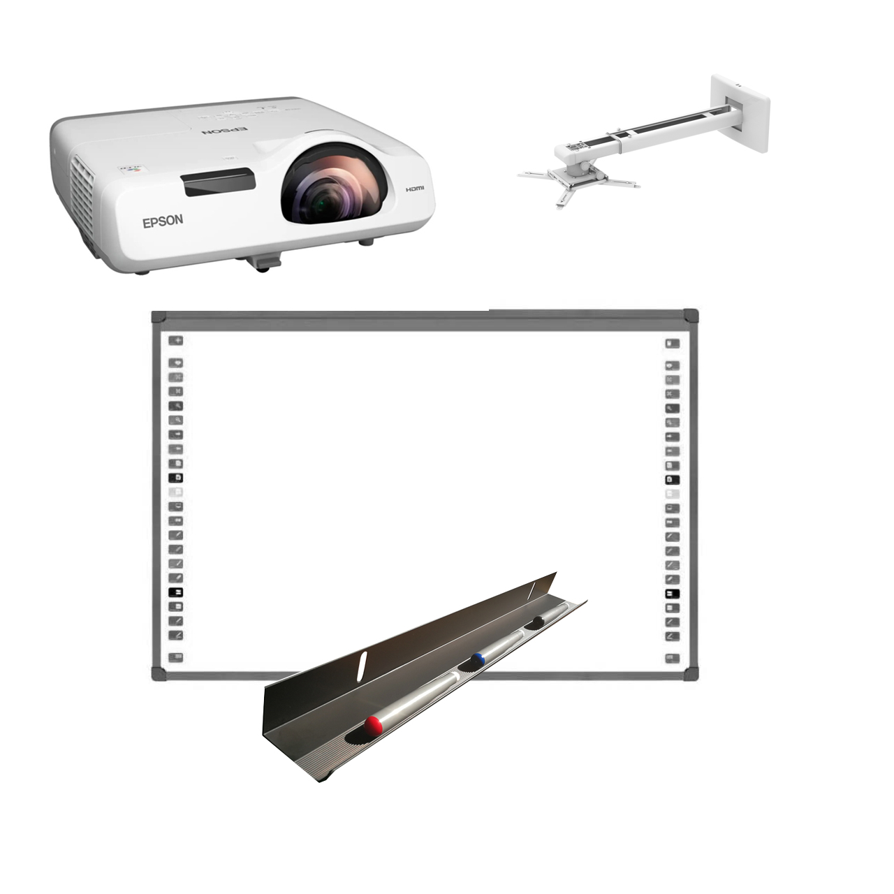 Pachet interactiv videoproiector Epson EB-530+tabla Evoboard IB85+suport  Blackmount CT-PRB-11+pentray - PcBit Electronics