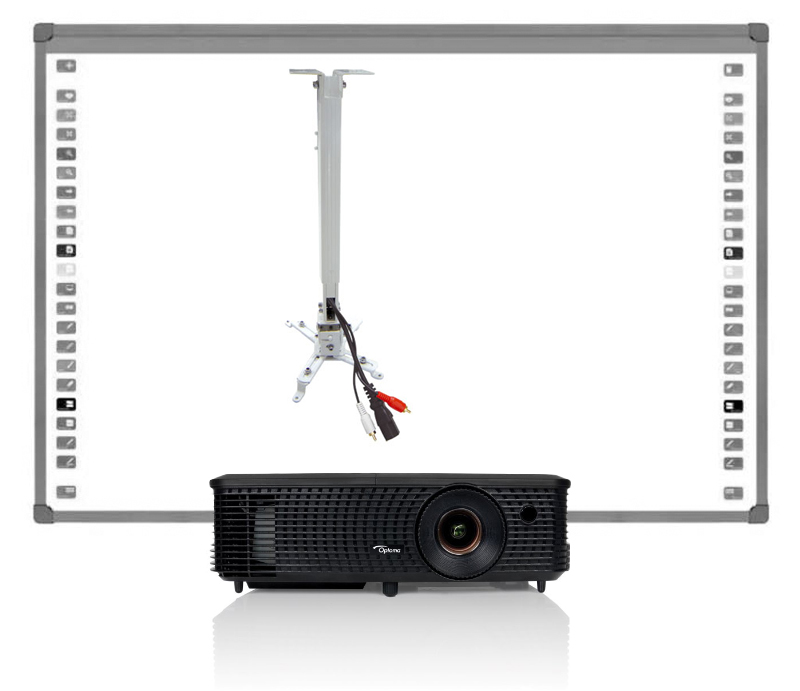 ▷ Pachet Interactiv cu videoproiector Optoma DS349 + Tabla int. Evoboard  IB-85 + Suport proiector Blackmount EATV2 - PcBit.ro - PcBit Electronics