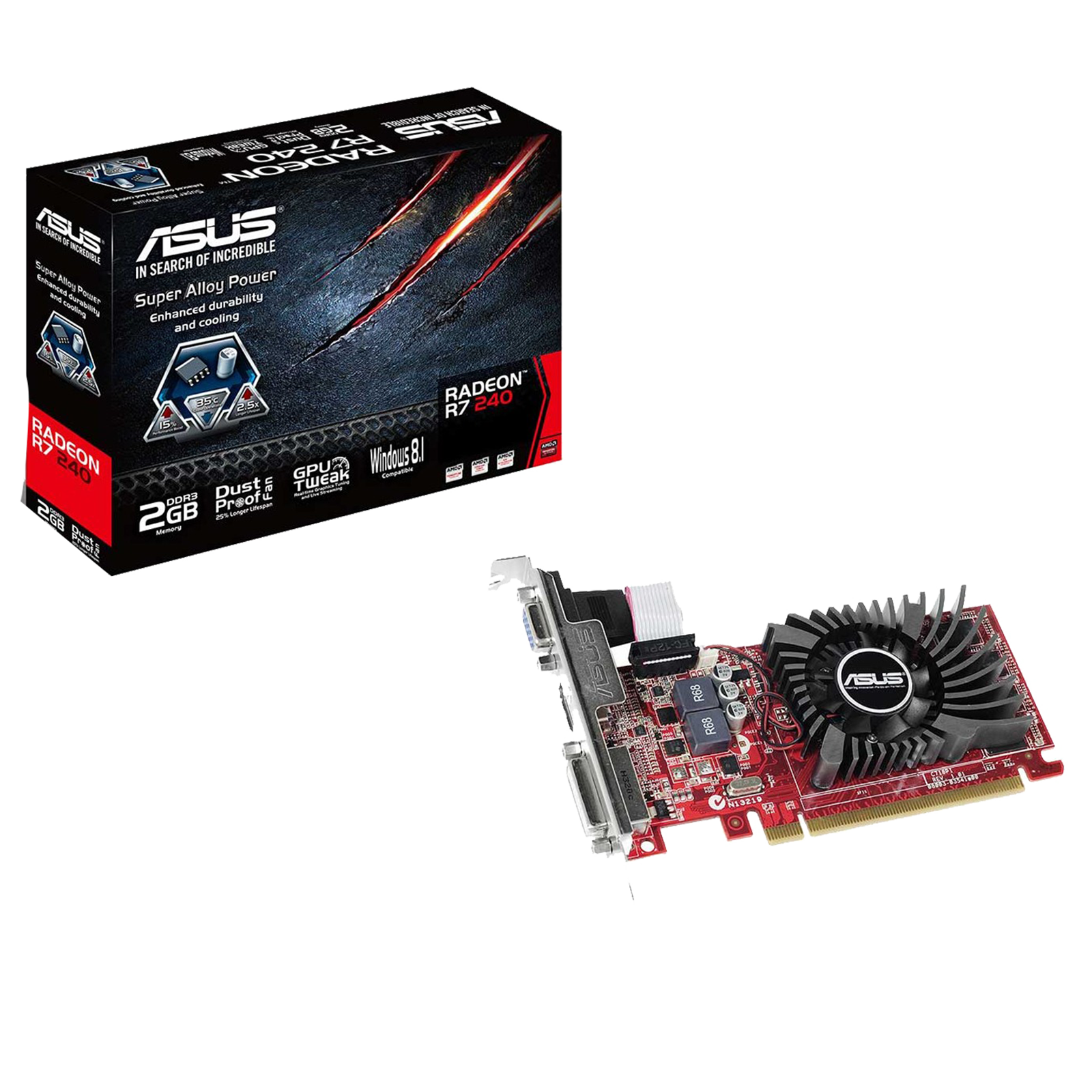 ▷ Placa Video Asus AMD Radeon R7 240 2GB DDR3 128 bit - PcBit.ro - PcBit  Electronics