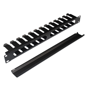 Organizator de cabluri cu degete si capac, orizontal, 1U, Xcab