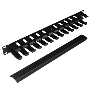 Organizator de cabluri cu degete si capac, orizontal, 1U, Xcab